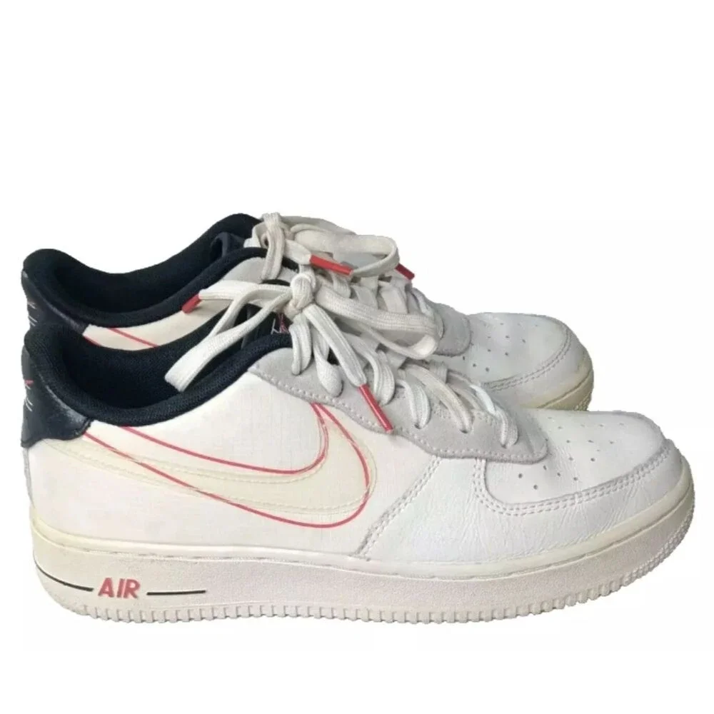 Nike Air Force 1 Low GS SCRIPT Swoosh Youth’s Size 7Y Shoes ~CK9707-100